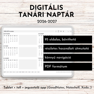 Digitális tanári naptár a 2026-2027-es tanévre - Meska.hu