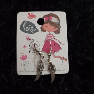 Angyal szárny bizsu fülbevaló  - ékszer - fülbevaló - lógó fülbevaló - Meska.hu