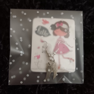 Angyal szárny bizsu fülbevaló  - ékszer - fülbevaló - lógó fülbevaló - Meska.hu