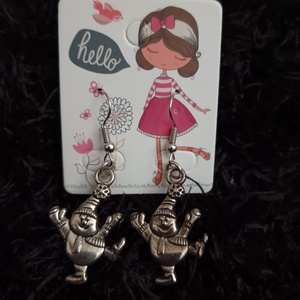 Vidám hóember fülbevaló  - ékszer - fülbevaló - lógó fülbevaló - Meska.hu