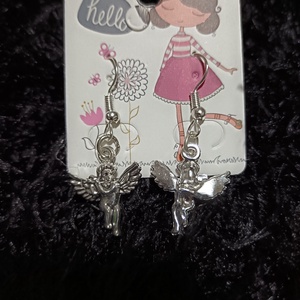 Fuvolázó angyal fülbevaló  - ékszer - fülbevaló - lógó fülbevaló - Meska.hu