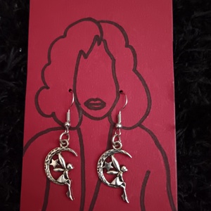 Tündér a holdon fülbevaló  - ékszer - fülbevaló - lógó fülbevaló - Meska.hu