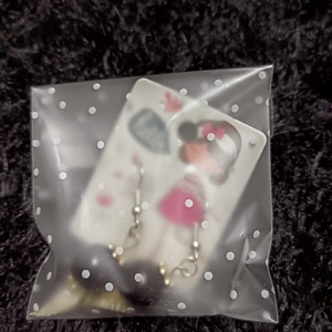 Fekete angyalszárnyas fülbevaló  - ékszer - fülbevaló - lógó fülbevaló - Meska.hu