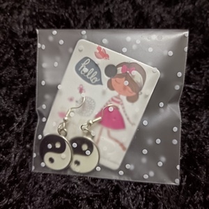 Jing és jang ying és yang fülbevaló  - ékszer - fülbevaló - lógó fülbevaló - Meska.hu