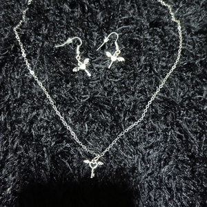 Angyal szárnyas szív kulcs fülbevaló és nyaklánc szett , Ékszer, Ékszerszett, Ékszerkészítés, MESKA