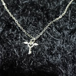 Angyal szárnyas szív kulcs fülbevaló és nyaklánc szett  - ékszer - ékszerszett - Meska.hu