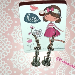 Gitár fülbevaló nem csak rockerek ek - ékszer - fülbevaló - lógó fülbevaló - Meska.hu