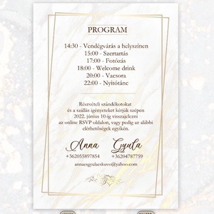 Digitális esküvői meghívó arany szíves motívummal - művészet - grafika & illusztráció - digitális - Meska.hu