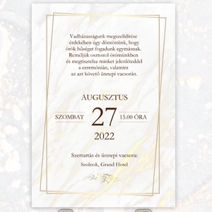 Digitális esküvői meghívó arany szíves motívummal - művészet - grafika & illusztráció - digitális - Meska.hu