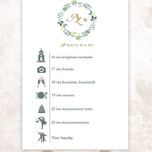 Digitális esküvői meghívó greenery stílusban fényképpel - művészet - grafika & illusztráció - digitális - Meska.hu