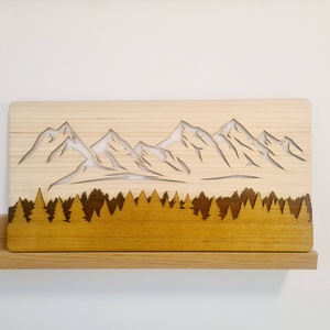 LED-es falikép, Mountain, Otthon & Életmód, Dekoráció, Kép & Falikép, Fából készült kép, Famegmunkálás, Festett tárgyak, MESKA