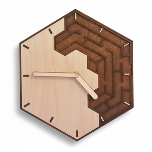 Hatszögletű labirintus falióra - Hexalabyrinth, Otthon & Életmód, Dekoráció, Fali és függő dekoráció, Falióra & óra, Famegmunkálás, Festett tárgyak, MESKA