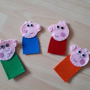  Peppáék ujjbábkészlet - játék & sport - bábok - kesztyűbáb - Meska.hu