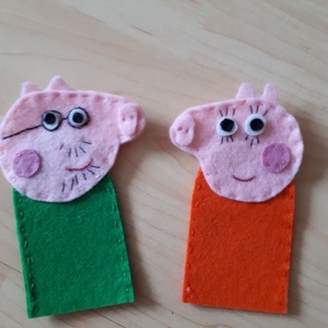  Peppáék ujjbábkészlet - játék & sport - bábok - kesztyűbáb - Meska.hu