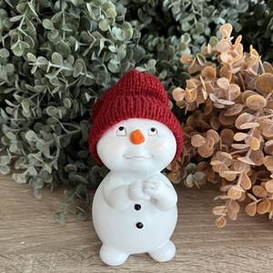 Kerámia hóember, félős, Kellékek & szerszámok, Díszíthető tárgyak, Kerámia, , MESKA