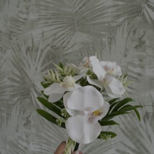 Orchidea csokor pálmalevéllel, Otthon & Életmód, Dekoráció, Virágdísz és tartó, Virágcsokor, Virágok, , MESKA