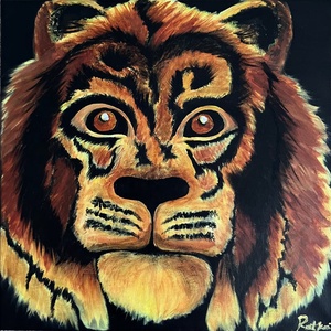 Oroszlánfej festmény - művészet - festmény - akril - Meska.hu