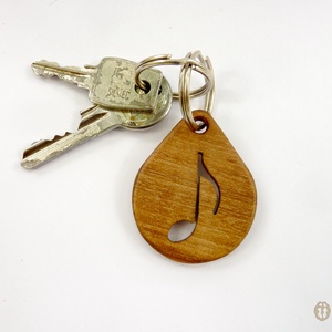 Hangjegy mintájú fa kulcstartó, ajándék zenetanárnak - táska & tok - kulcstartó & táskadísz - kulcstartó - Meska.hu