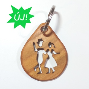 Néptáncos pár mintájú kulcstartó, Táska & Tok, Kulcstartó & Táskadísz, Kulcstartó, Famegmunkálás, MESKA