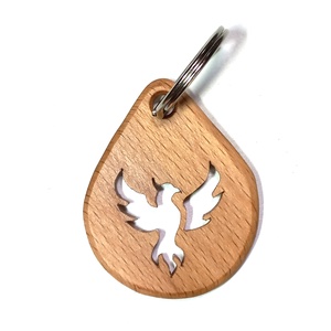 Főnix madár mintájú fa kulcstartó, Táska & Tok, Kulcstartó & Táskadísz, Kulcstartó, Famegmunkálás, MESKA