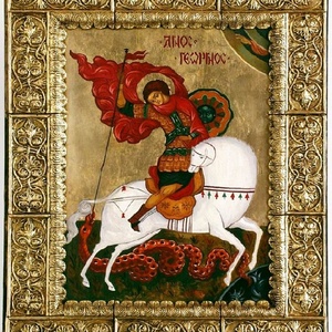 Feher lovas Szent Gyorgy - Meska.hu
