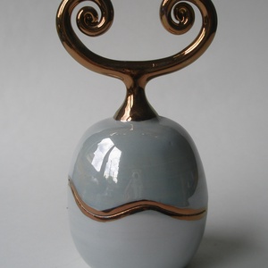 türkiz-arany porcelán ékszertartó, Ékszer, Ékszertartó, Ékszerdoboz, Kerámia, MESKA