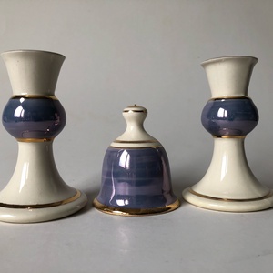 Karácsonyi aprószett: gyertyatartók és csengő - karácsony - karácsonyi lakásdekoráció - ünnepi asztaldekoráció - Meska.hu