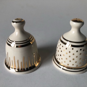 porcelán csengő - karácsony - adventi díszek - adventi asztaldísz - Meska.hu