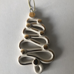 Porcelán karácsonyfa dísz - Meska.hu