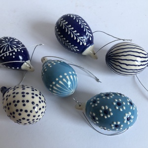 Húsvéti Porcelán tojás 6 db szett, Ünnepi díszek, dekorációk, Húsvéti díszek és dekorációk, Húsvéti tojás, hímestojás, Kerámia, MESKA