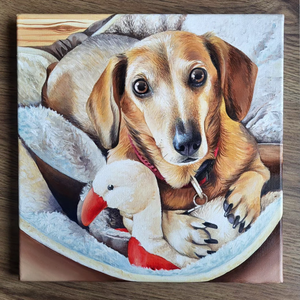 Egyedi festmény - kisállat portré 30 x 30 cm - művészet - festmény - akril - Meska.hu
