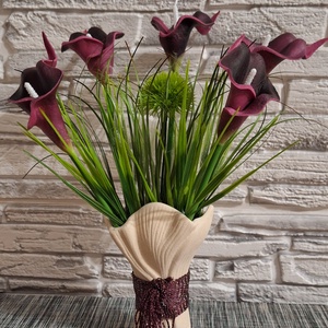 Elegáns kála-kompozíció kagylóvázában , Otthon & Életmód, Virágdekoráció, Virágdíszek, Asztali virágdísz, Virágkötés, MESKA