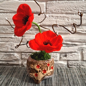 Pipacs varázs, Otthon & Életmód, Virágdekoráció, Virágdíszek, Fali virágdekoráció, Virágkötés, MESKA