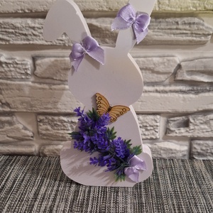 Lila Levendulás Fa Nyuszi � Kézműves Húsvéti Asztaldísz , Ünnepi díszek, dekorációk, Húsvéti díszek és dekorációk, Húsvéti asztaldíszek, Mindenmás, Virágkötés, MESKA