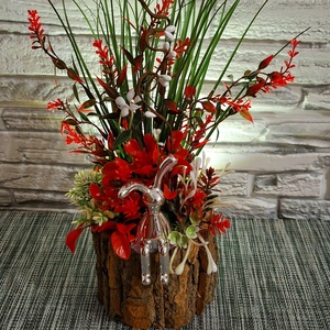 Húsvéti rönkvarázs � Egyedi asztaldísz ezüst nyuszival (30 cm - ünnepi díszek, dekorációk - húsvéti díszek és dekorációk - húsvéti asztaldíszek - Meska.hu