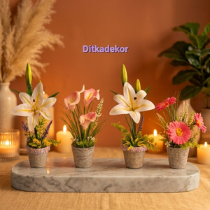 Anyák napi Tiszta szeretet � Elegáns fehér liliom asztaldísz Anyák napjára(25cm magas) - otthon & életmód - virágdekoráció - virágdíszek - virágdísz kaspóban - Meska.hu