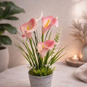 Anyák napiLágyság és Szeretet � Elegáns rózsaszín kála dísz Anyák napjára(25cm magas) - otthon & életmód - virágdekoráció - virágdíszek - virágdísz kaspóban - Meska.hu