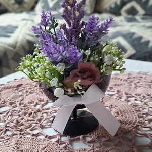 Anyák Napi Levendula-varázs � Rusztikus asztaldísz vintage stílusban(15cm magas) - otthon & életmód - dekoráció - asztal és polc dekoráció - asztaldísz - Meska.hu