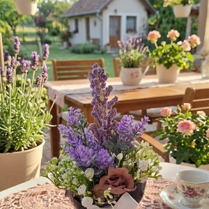 Anyák Napi Levendula-varázs � Rusztikus asztaldísz vintage stílusban(15cm magas), Otthon & Életmód, Dekoráció, Asztal és polc dekoráció, Asztaldísz, Virágkötés, MESKA