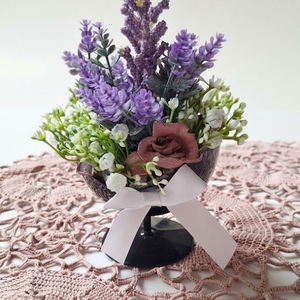 Anyák Napi Levendula-varázs � Rusztikus asztaldísz vintage stílusban(15cm magas) - Meska.hu