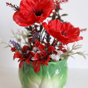 Élethű pipacs asztaldísz kerámia kaspóban � Piros örökvirág dekoráció - otthon & életmód - dekoráció - asztal és polc dekoráció - asztaldísz - Meska.hu