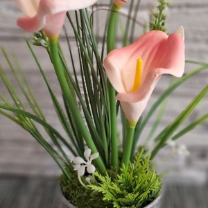 Anyák napiLágyság és Szeretet � Elegáns rózsaszín kála dísz Anyák napjára(25cm magas) - Meska.hu