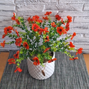 Provence-i álom � Rusztikus narancssárga dekoráció pöttyös kaspóban(35cm magas) - otthon & életmód - dekoráció - asztal és polc dekoráció - asztaldísz - Meska.hu
