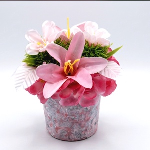 Prémium pink liliomos mini asztaldísz egyedi márványos kaspóban(13cm magas) - otthon & életmód - virágdekoráció - virágdíszek - virágdísz kaspóban - Meska.hu