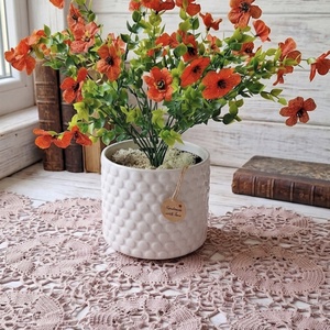Provence-i álom � Kézműves virág asztaldísz különleges kaspóban(35cm magas) - Meska.hu
