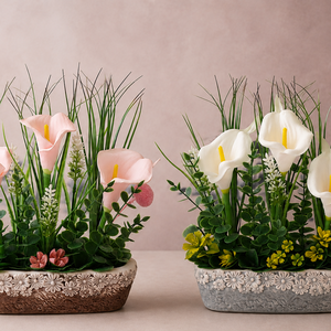 Kála asztali virágdísz szett(20cm magas 25 cm széles) - Meska.hu
