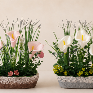 Kála asztali virágdísz szett(20cm magas 25 cm széles) - otthon & életmód - dekoráció - asztal és polc dekoráció - asztaldísz - Meska.hu