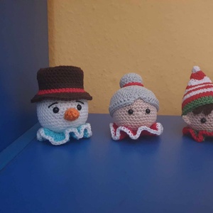 Karácsonyi horgolt amigurumi figurák (6 db) - karácsony - karácsonyi lakásdekoráció - karácsonyi manók, figurák - Meska.hu