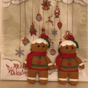 2 db horgolt mézi figura, Karácsony, Karácsonyi lakásdekoráció, Karácsonyi manók, figurák, Horgolás, MESKA