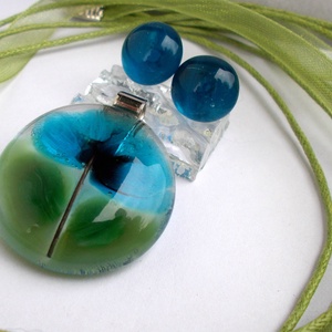 Szellőrózsa üvegékszer szett, ajándék  névnapra, születésnapra. - ékszer - ékszerszett - Meska.hu